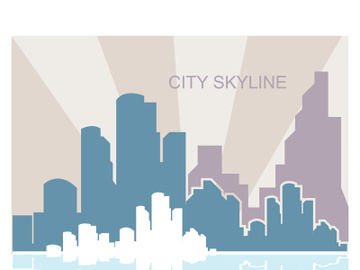 City silhouette skyline illustration design. City landscape Panorama building vector preview picture