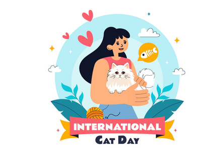 10 International Cat Day Illustration