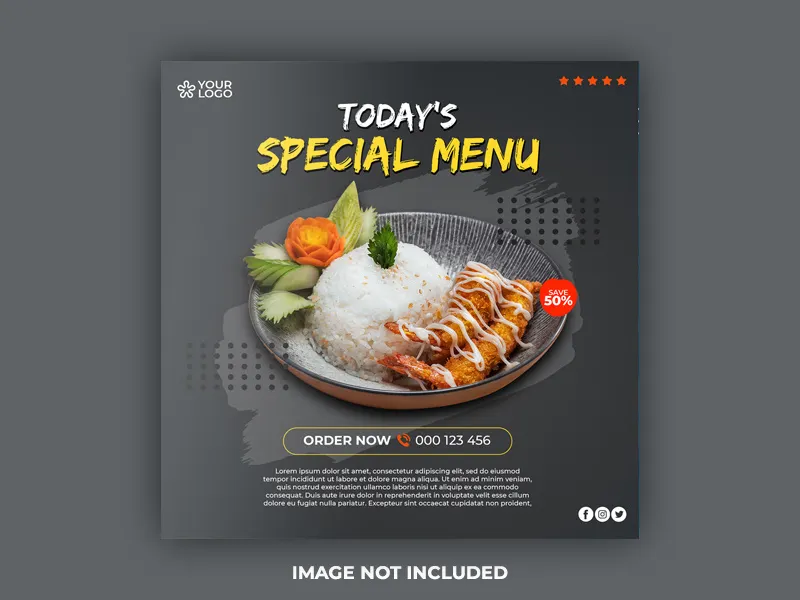 Restaurant fast food social media post