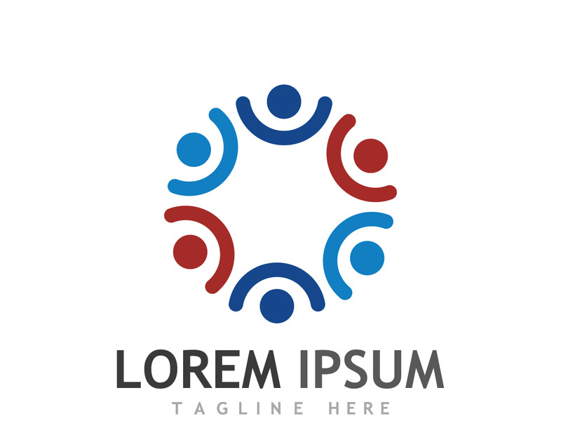People social community logo design with creative idea
