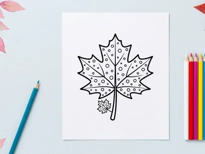 Ilustração detalhada de uma folha de bordo com padrões intrincados. Desenho botânico artístico que mostra a beleza natural e traços detalhados.