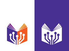 Digital book logo technology vector icon design