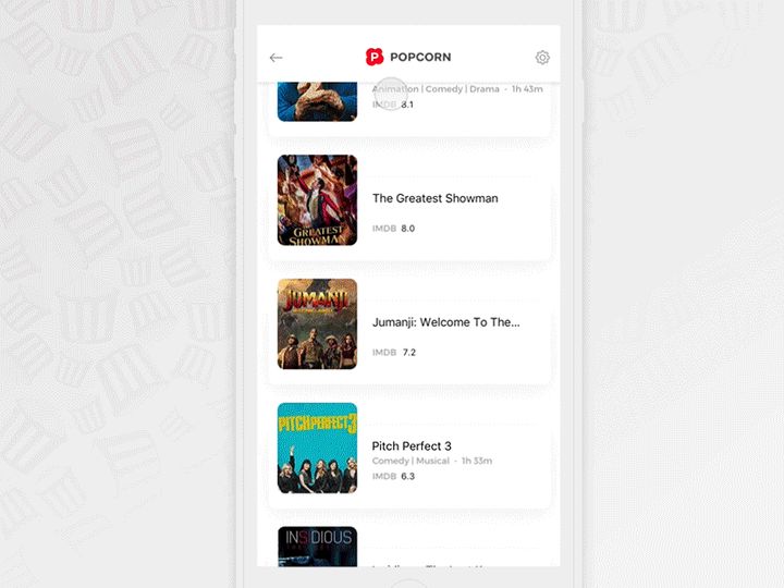 Popcorn Movie Booking App Sketch Resource
