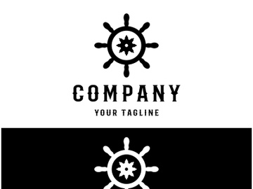 The cruise logo,ship steering logo, boat, yacht, rope, maritime, anchor. Logo for business, sailor, sailing, tourism preview picture