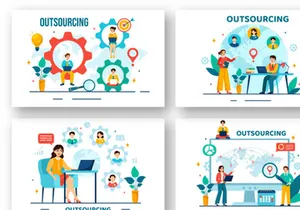 12 Outsourcing Business Illustration