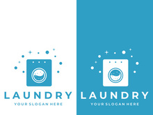 Laundry logo creative design with concept of washing machine, clothes or clothes, foam. Logo for washing , badge,company.