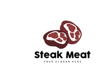 Steak Logo, Vintage Retro Rustic BBQ Grill Theme Design Style
