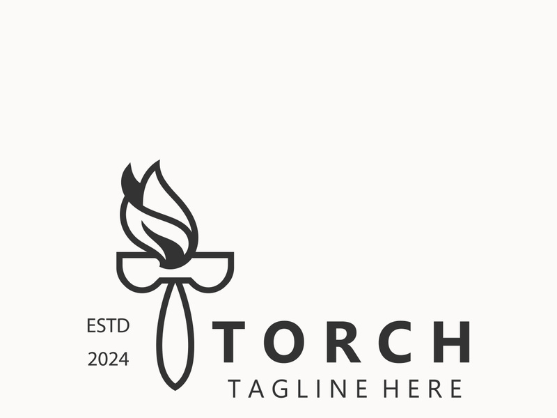 Torch logo Graphic, Olympics flame Modern Design Element simple minimalist