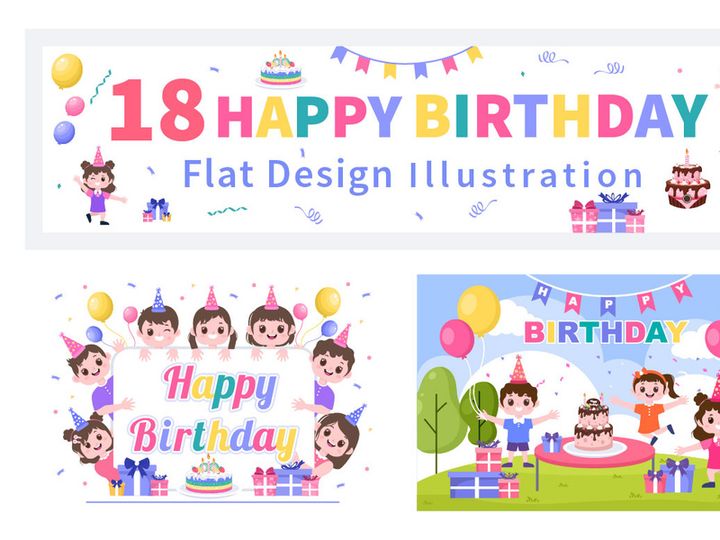 18 Happy Birthday Party Illustration