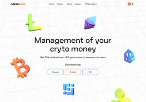 MetaBook - Hero Crypto Wallet Landing Page