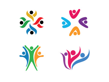 Colorful community group team People Logo Design preview picture