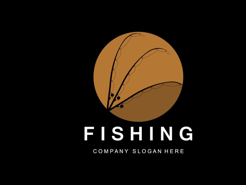 Fishing Logo Design, Fish Hunting Vector Illustration