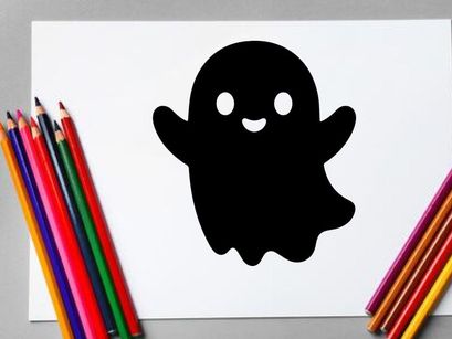 Cute Halloween Ghost Illustration for Kids and Holiday Decor