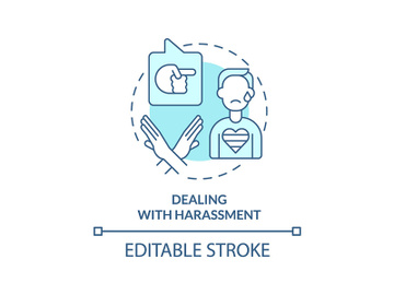 Dealing with harassment turquoise concept icon preview picture