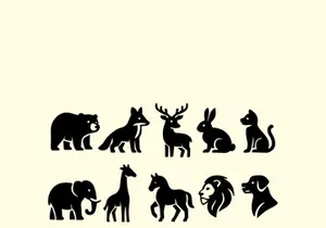 10 animal vector icon