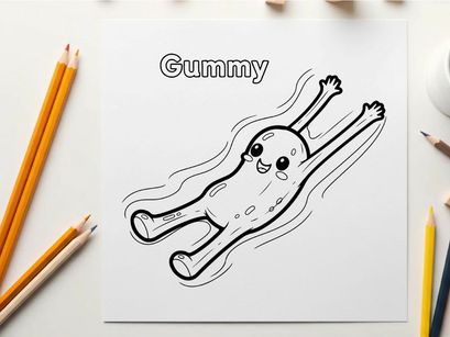 Cute gummy bear jumping happy vector illustration