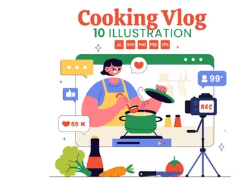 10 Cooking Vlog Illustration preview picture