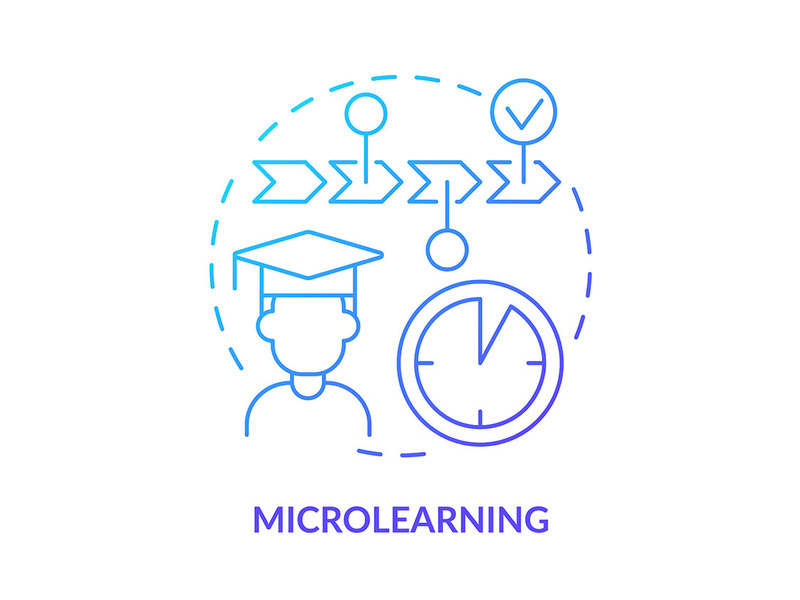 Microlearning blue gradient concept icon