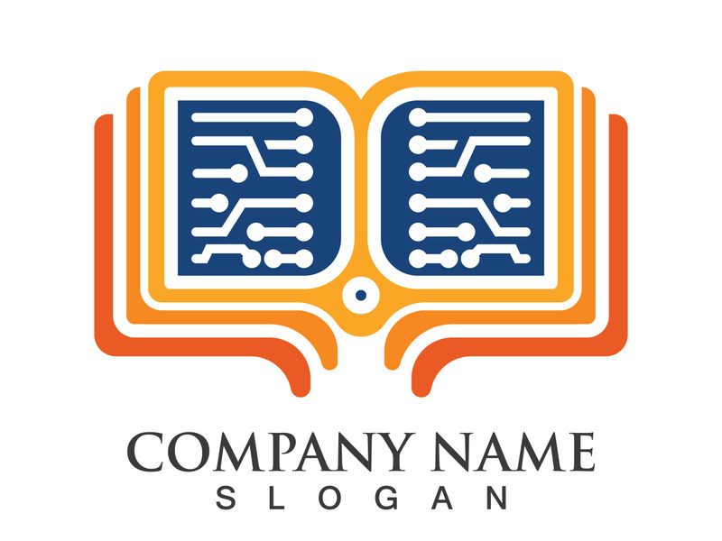 Digital book logo technology vector icon design