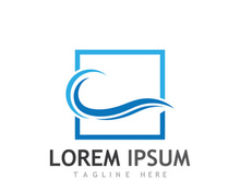 Ocean water wave wave logo design.