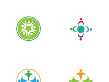 Community of people logo design with creative idea.