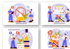 9 Narcologist Vector Illustration