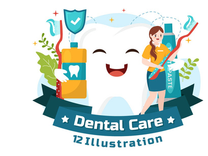 12 Dental Care Illustration
