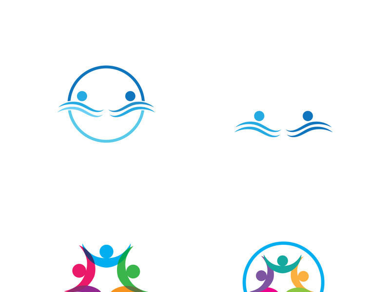 people community logo design with creative idea.