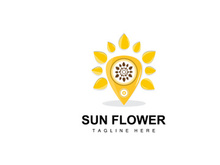Sunflower Logo Design, Ornamental Plant Garden Plant Icon Vector, Company Product Brand