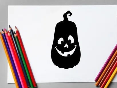 Cute Halloween Jack-o'-Lantern with a Smiling Face for Fall Decor