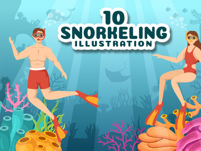 10 Snorkeling Design Illustration