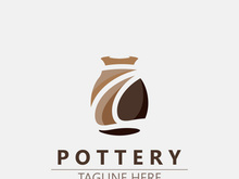 Pottery logo design handmade, creative traditional mug craft sign concept inspiration nature workshop