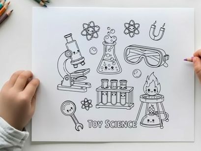 Toy science lab equipment vector illustration flat design
