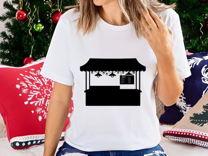 Asian food vendor stall with menu