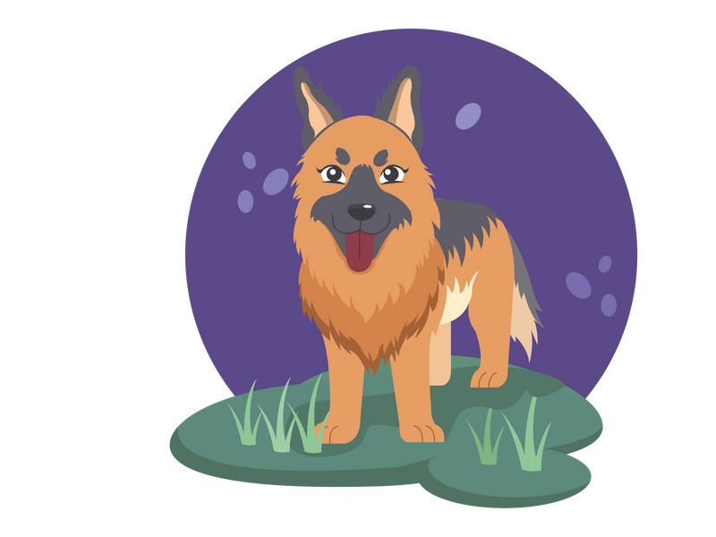 Portrait of dog vector illustration.