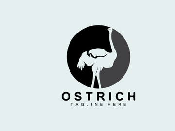 Ostrich Logo Design, Desert Animal Illustration, Living In The Forest, Vector Camel Brand Product preview picture