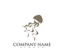 Jellyfish icon illustration design, simple logo template vector