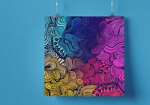 Free 1:1 square hanging poster mockup