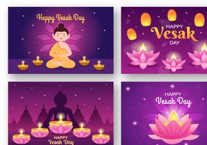 15 Vesak Day Celebration Cartoon Illustration