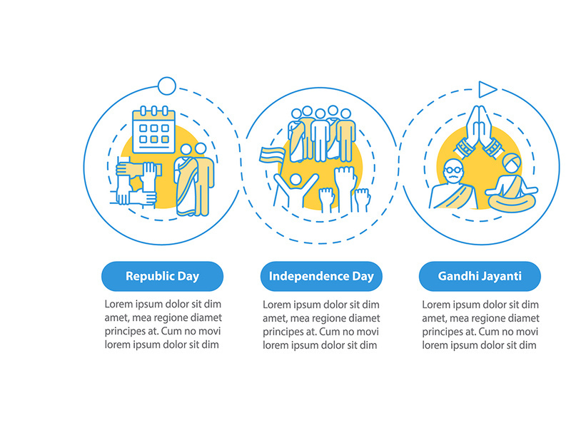 National Indian holidays vector infographic template