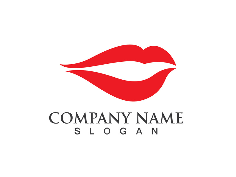 Lips woman logo and symbol vector