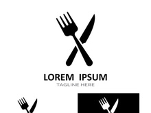 Creative spoon and fork logo.