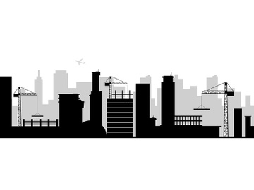 City building black silhouette seamless border preview picture
