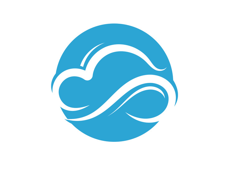 Blue cloud icon logo vector