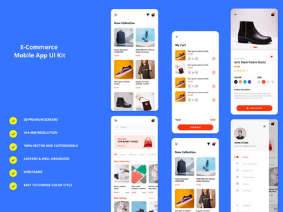 E-commerce mobile app ui kit