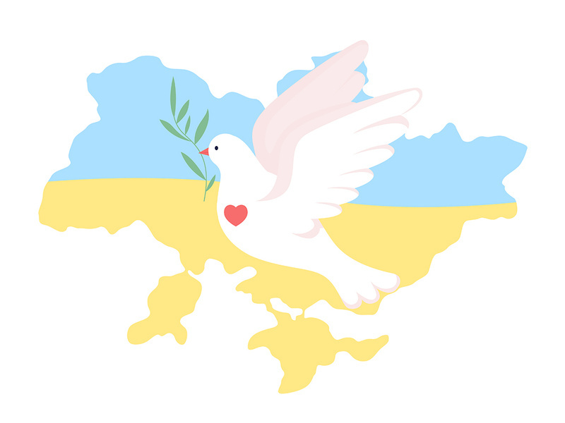 Ukraine and peace dove vector illustration