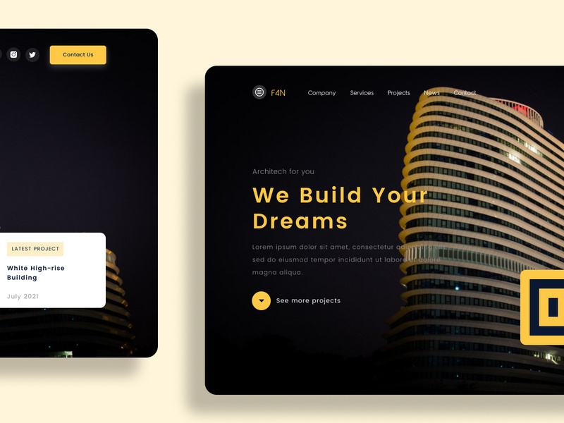 Simplest Template for Architecture landing page
