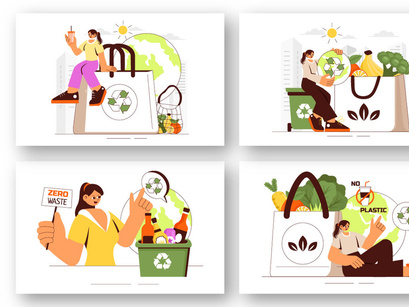 9 Zero Waste Lifestyle Illustration