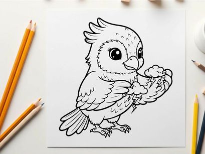 Cute baby owl holding heart vector illustration