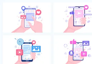 22 Social Media Marketing Flat Illustration